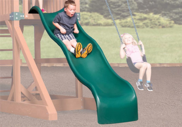 Backyard Adventures Green 10 Foot Double Wall Wave Slide